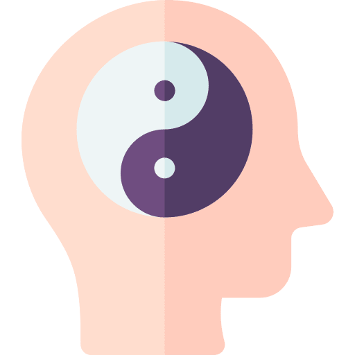 Yin yang philosophy head think icon Yin yang philosophy head think icon