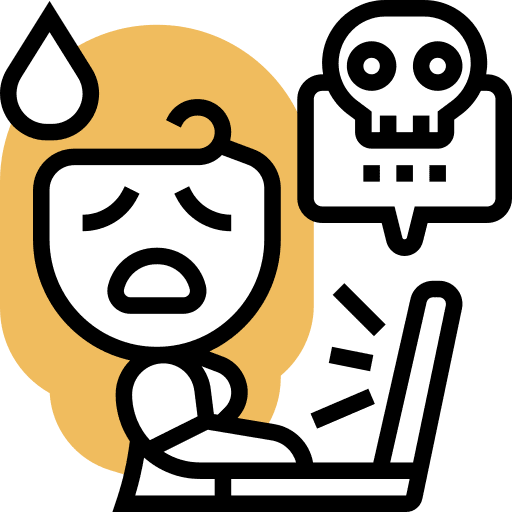 Harassment woman computer communications icon