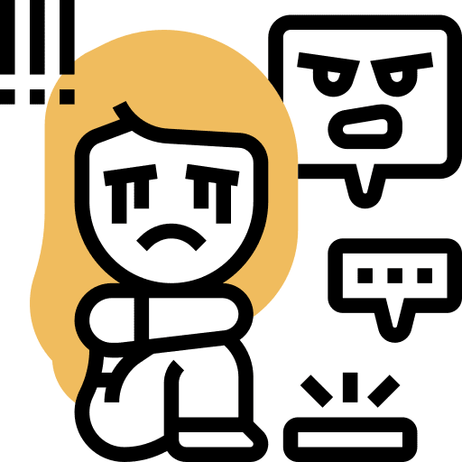 Intimidate woman people intimidation icon