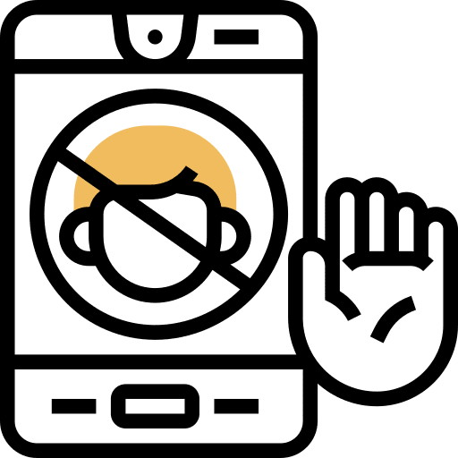 Blocking blocking abuse smartphone icon Blocking blocking abuse smartphone icon