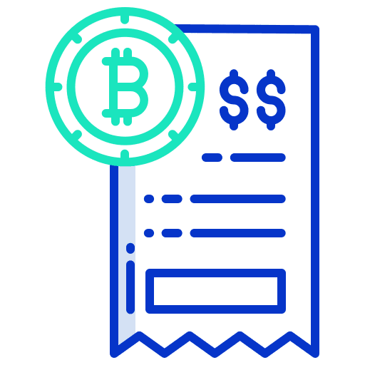 Invoice digital money bitcoin receipt icon