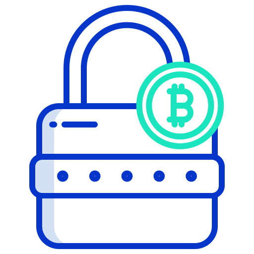 Lock security bitcoin padlock icon