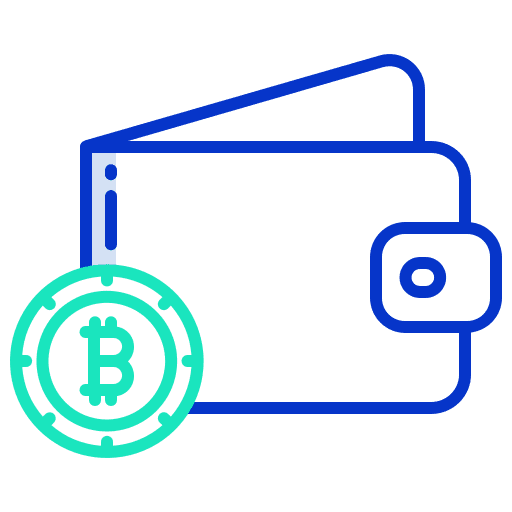 Wallet purse digital currency bitcoin wallet icon