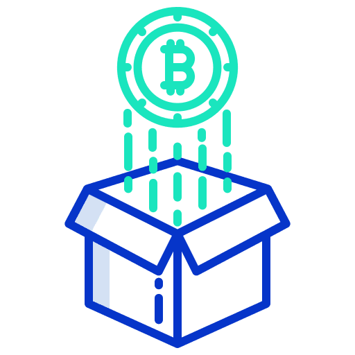 Bitcoin digital currency blockchain deposit box icon