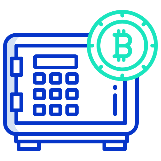 Locker bitcoin bank business and finance icon