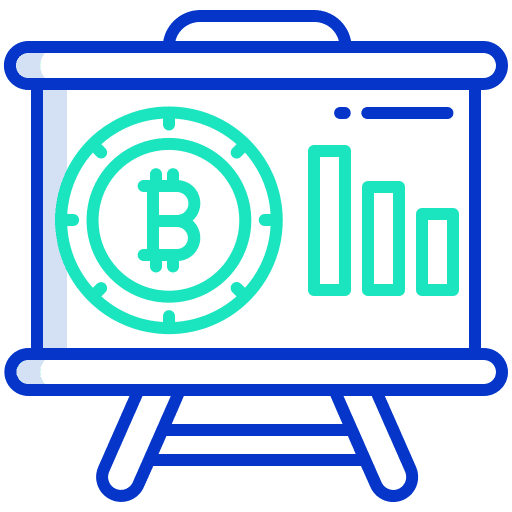 Presentation reporting business and finance bitcoin presentation icon