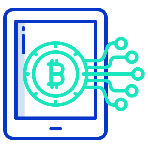 Tab mobile payment cryptocurrency digital currency icon
