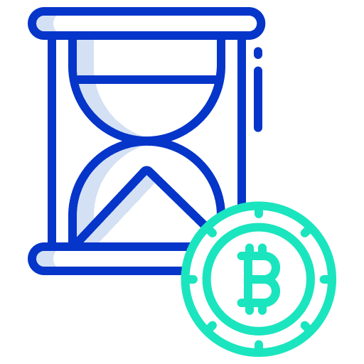 Time digital currency time sandclock icon