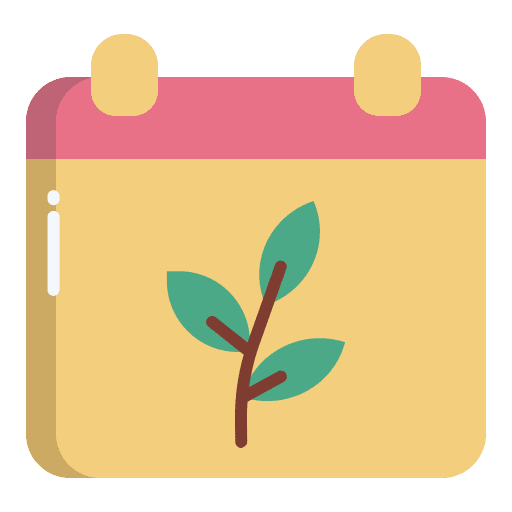 Calendar plant time and date calendar icon