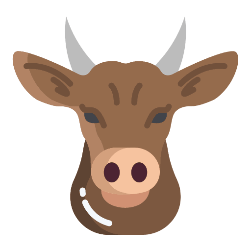 Cow wild life cattle farming icon