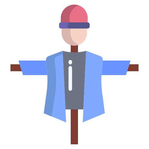 Scarecrow farming and gardening agriculture plantation icon Scarecrow farming and gardening agriculture plantation icon