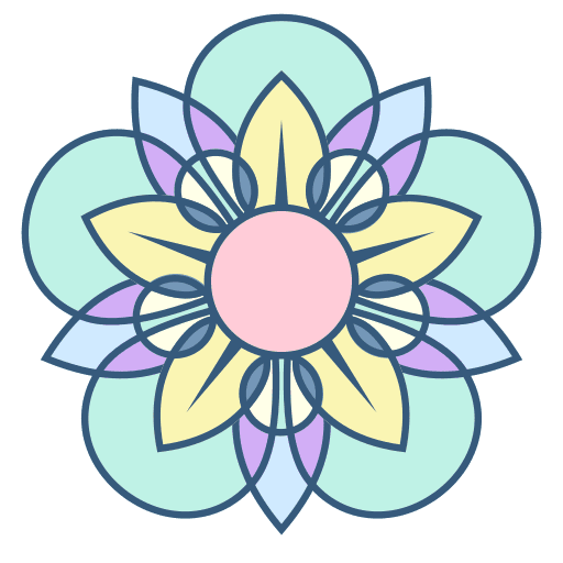 Mandala art and design ornamental shapes and symbols icon
