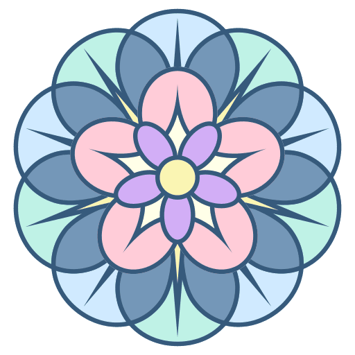 Mandala floral design flower shapes and symbols icon