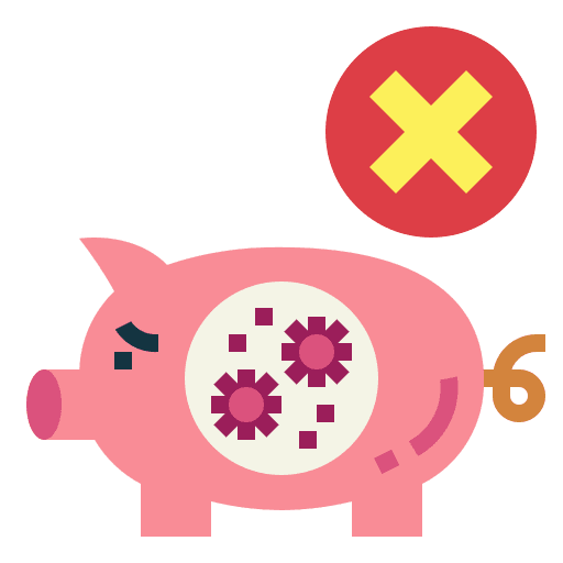African swine fever infectious illness forbidden icon