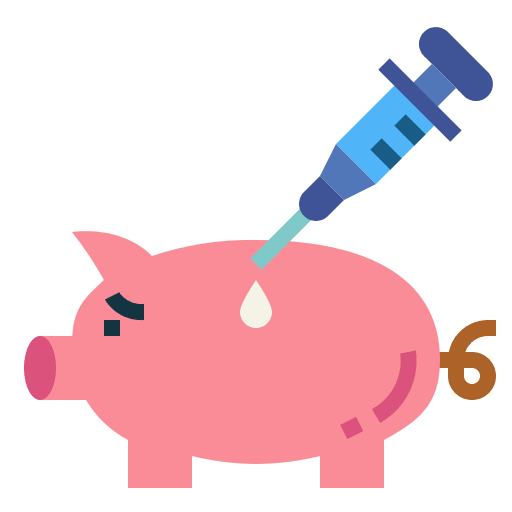 Pig vaccine healthcare and medical veterinary icon