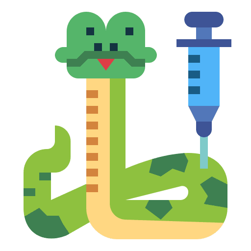 Snake healthcare and medical syringe animal icon