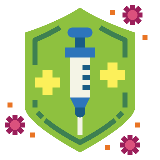 Protected syringe healthcare and medical vaccine icon Protected syringe healthcare and medical vaccine icon