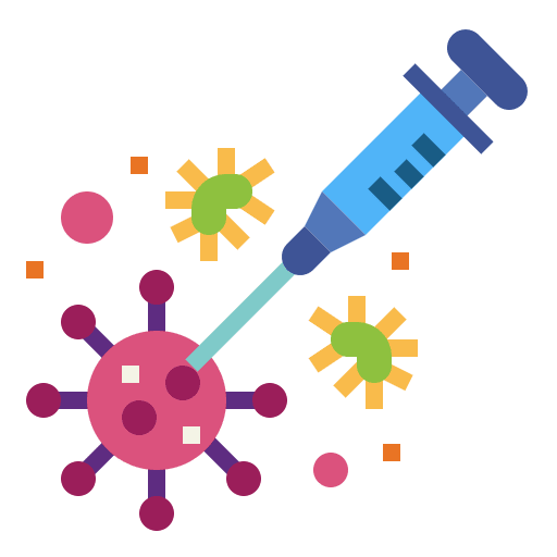Virus medicine syringe vaccine icon Virus medicine syringe vaccine icon