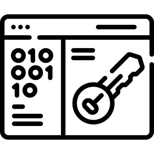 Key business and finance programming language key icon
