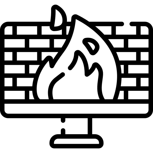 Firewall information firewall breach icon Firewall information firewall breach icon