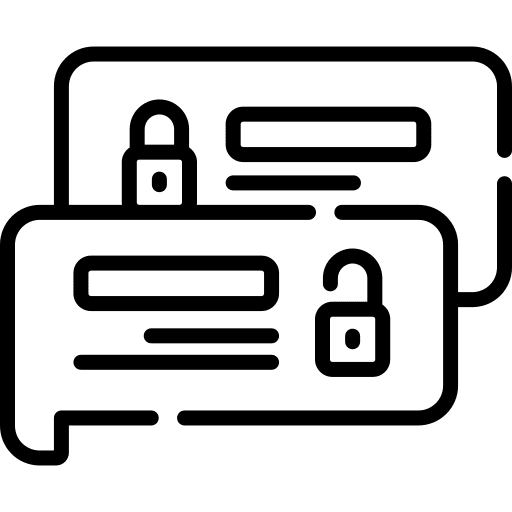 Chat security lock dialogue icon Chat security lock dialogue icon