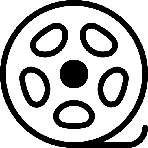 Movie film reel cinema technology icon Movie film reel cinema technology icon