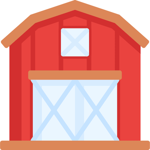 Barn building farm house farming and gardening icon