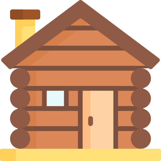 Cabin architecture and city house wooden icon