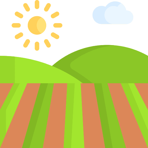 Field plantation farming and gardening agriculture icon