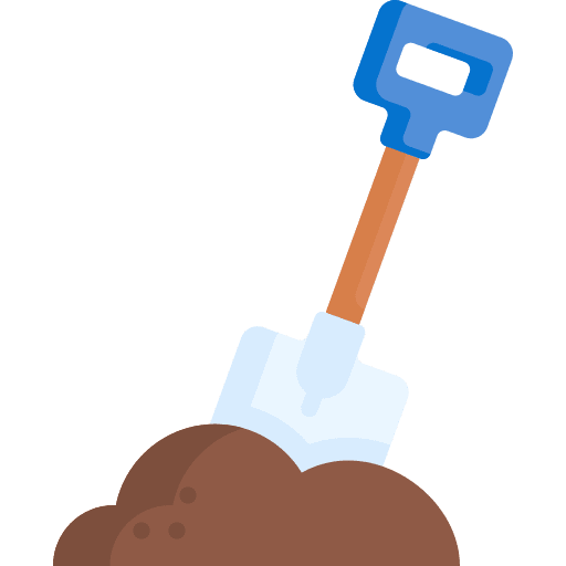 Shovel soil farming and gardening equipment icon Shovel soil farming and gardening equipment icon
