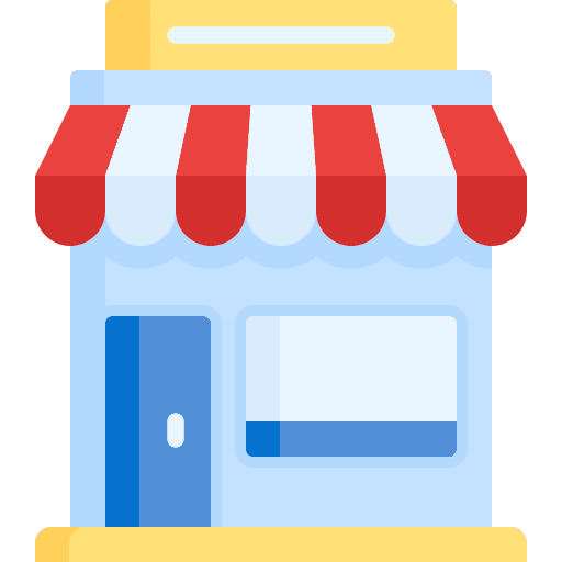Store architecture and city retail building icon