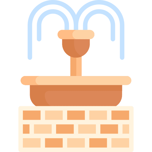 Fountain garden water building icon Fountain garden water building icon