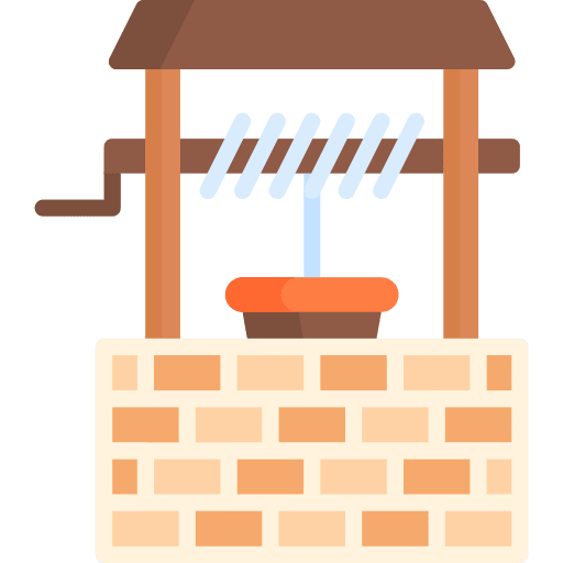 Water well buildings architecture water well icon Water well buildings architecture water well icon