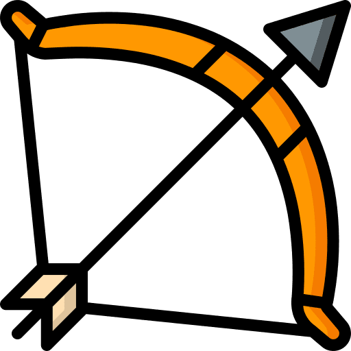 Bow and arrow archery arch bow and arrow icon