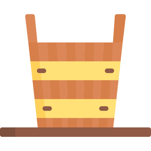 Bucket wooden farming and gardening cleaning icon Bucket wooden farming and gardening cleaning icon