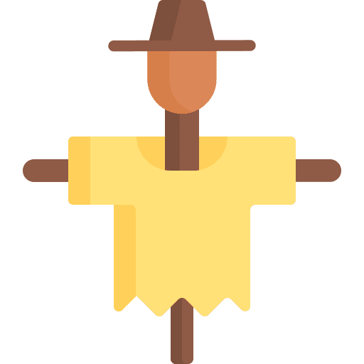 Scarecrow character rural agriculture icon Scarecrow character rural agriculture icon