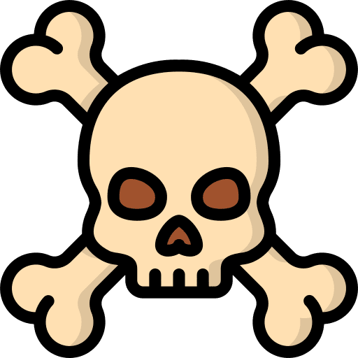 Skull and bones danger dangerous death icon