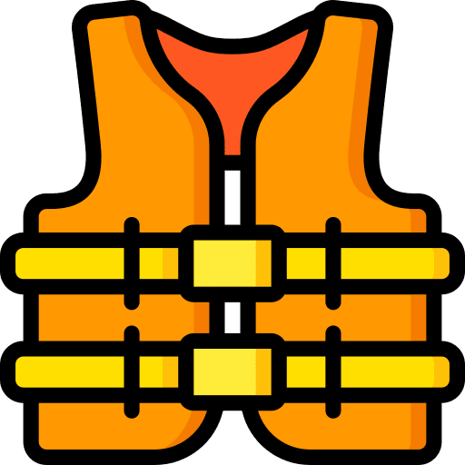 Life jacket safety security reflective vest icon