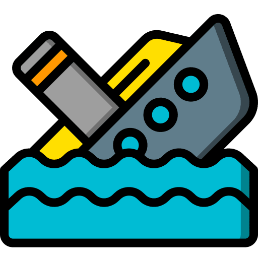 Shipwreck pirate navigation sinking icon