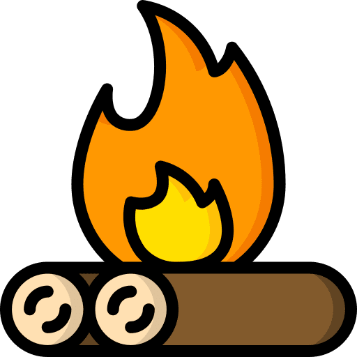 Campfire camping firewood bonfire icon