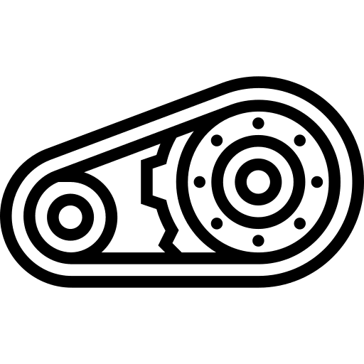 Drive belt transportation engine mechanic icon