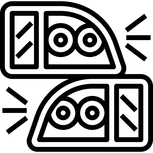 Headlight car transport fog light icon