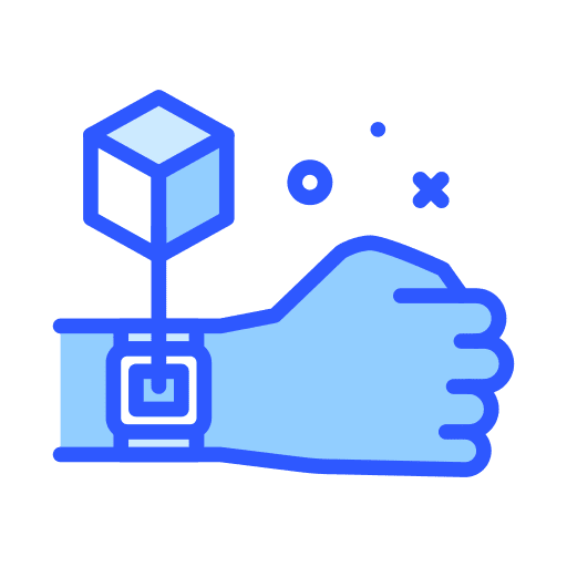 Watch 3d hand cube icon