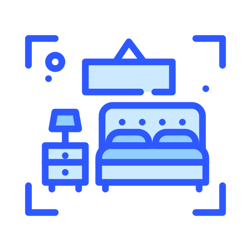Furniture art and design simulation virtual icon