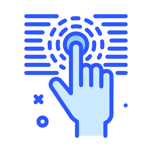 Finger touch hands and gestures press icon