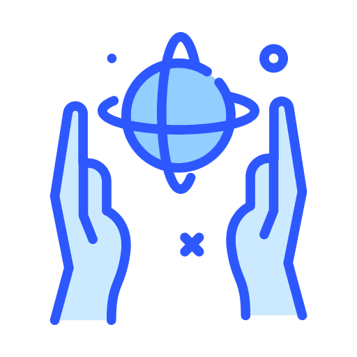 Rotate computer holding hands perspective icon