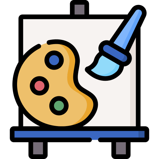 Art landscape easel brush icon