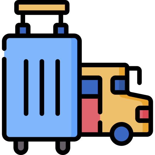 Field trip baggage school travel icon