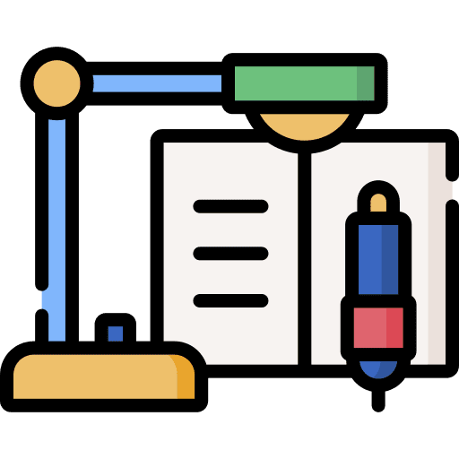 Homework table lamp reading studying icon Homework table lamp reading studying icon