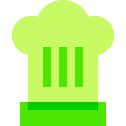 Chef hat uniform kitchen food and restaurant icon
